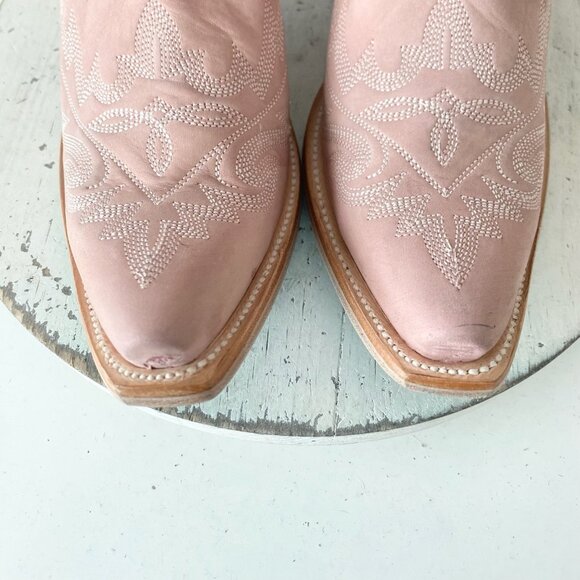 Lane LEXINGTON Womens Pink Cowboy Boots 9 Western Cowgirl Mid Calf Pointed Toe - Picture 6 of 11